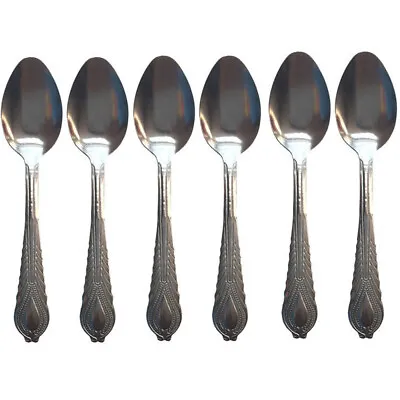 £3.25 • Buy 6 King Pattern Stainless Steel  Dessert Table Spoons Designer Cutlery