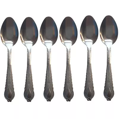 £3.25 • Buy 6 King Pattern Stainless Steel  Dessert Table Spoons Designer Cutlery