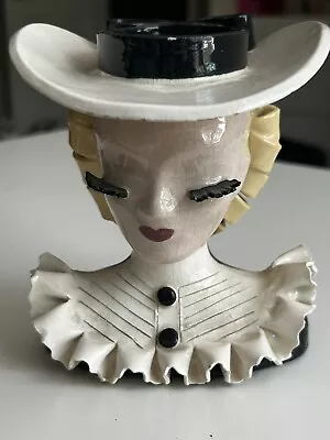 Vintage Lady Head Vase Betty Lou Nichols “mary Lou” 6.5” • $29