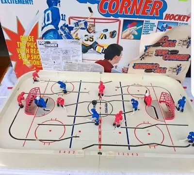 Top Corner Table Hockey Game Vintage With Box Puck And All Players See Pics • $299.99
