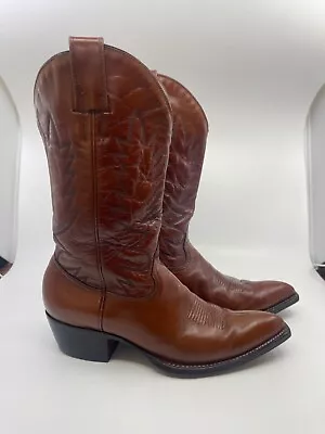 VTG MONTANA Cowboy Men’s Size 8 D Western Pointed Toe Brown Boots Camel Brown • $125