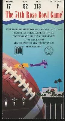 Rose Bowl Rematch - 1988 Michigan State Bo Schembechler USC Football Ticket • $19.99