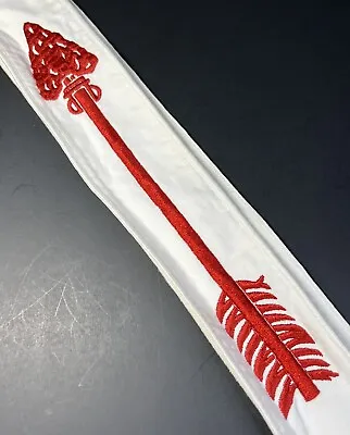 BSA Order Of The Arrow Ordeal Sash White Red Embroidered Arrow Length 54  SB-317 • $13.49