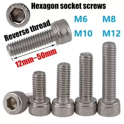 £3.06 • Buy Left Hand Thread Socket Cap Screws - A2 Stainless Reverse Thread Hex Allen Bolts