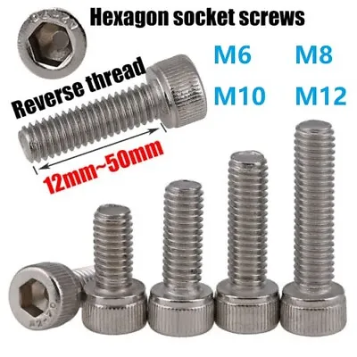 Left Hand Thread Socket Cap Screws - A2 Stainless Reverse Thread Hex Allen Bolts • $4.59