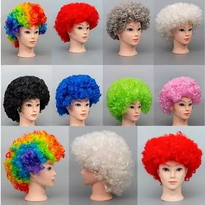 Curly Afro Fancy Dress Wigs Funky Disco Clown Style Mens/ladies Costume 70s Hair • £5.89