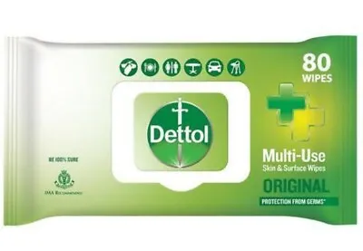 £11.99 • Buy 4x Dettol Bio Antibacterial Large Surface Cleaning 80 Wipes - Total 320 Wipes
