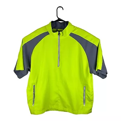 FootJoy | Men's Sport Zipped Pocket Golf Wind Pullover Shirt Green | 2XL • $29.99