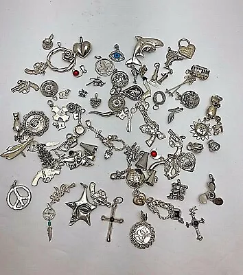 Various Sterling Silver .925 Charms ~ Sports Animals Hearts Crosses Vintage +++ • $6.99