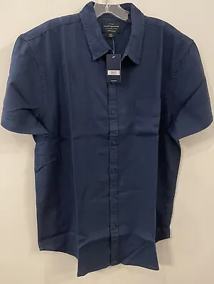 Lucky Brand Mens Linen Blend Mens Button Down SS Shirt NWT Large • $18
