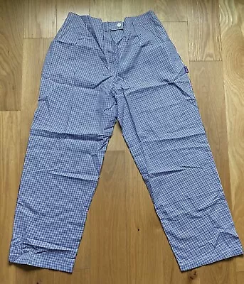 Chef Trousers BonChef Blue Check Style T004 Ladies Classic Trousers Size 38 • £9.99