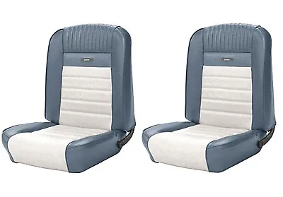 1964 - 1966 Mustang Coupe Front & Rear Deluxe PONY Upholstery Blue & White TMI • $819.99