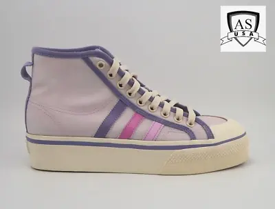 Adidas Women's Nizza Platform Mid Originals Shoes Size 8.5 Lilac Pink GX4608 NEW • $47.98