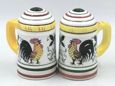 PY Ucagco Ceramics Early Provincial Rooster & Rose Salt & Pepper Shakers Vintage • $16