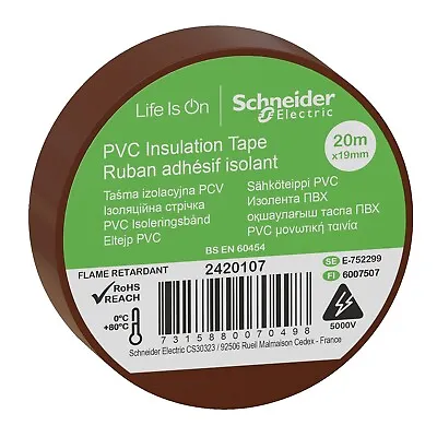 Schneider Electric Insulating Tape 19mm X 20m Electric Tape Adhesive Tape • £1.94