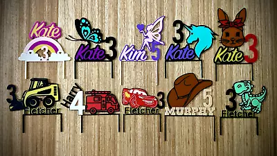 $19.99 • Buy Personalised Custom Birthday Cake Topper - Add Age And Name - TRUSTED AU SELLER