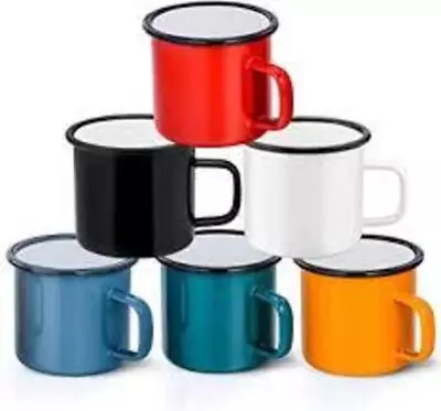 Falcon Ware Enamel Camping Mugs Cups - Black White Blue Red Grey • £6.63