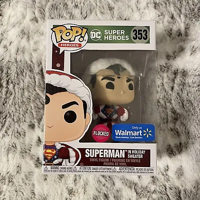 Funko Pop! DC  Superman In Holiday Sweater #353 Flocked Walmart Christmas Funko • $15