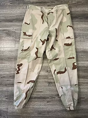 Army BDU 3-COLOR DESERT CAMO Cargo Combat Military Fatigue Pants MEDIUM REGULAR • $24.99