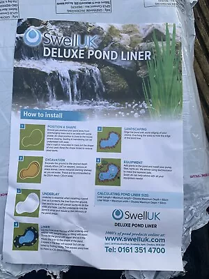 £15 • Buy Swell HDPE Pond Liner 40 Year Guarantee Garden Landscaping Fish Pond Liner 3mx3m