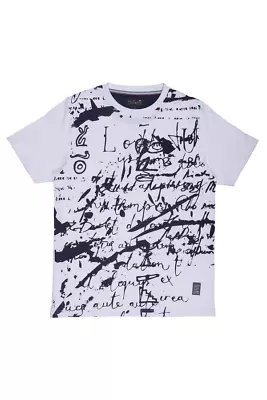 Men's A. Tiziano White  Franco  Graphic Crew Neck T-Shirt • $29.95