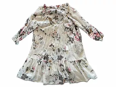 ZIMMERMANN Girls KIDS 3/4 SLEEVE Floral Dress SIZE 6 Fair Condition *faults • $23