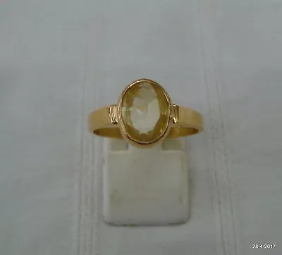 $820.79 • Buy Vintage 18kt Gold Ring Citrine Gemstone Ring Handmade Gold Jewelry