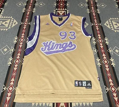 Adidas Sacramento Kings Ron Artest Jersey Mens Sz M Gold SEWN 93 Alt NBA T68 • $89.96