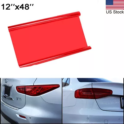 12 X48  Glossy Red Tint Vinyl Wrap Sheet Decal Headlight Brake Tail Lamp Flim • $12.99