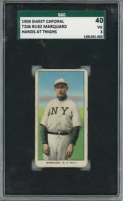 1909 Sweet Caporal T206 Rube Marquard Hands At Thighs Sgc 40 (sgc 3) • $320