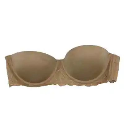 Calvin Klein Seductive Comfort Strapless Lift Multiway Bra 32A Lace Bare Nude • £4.27