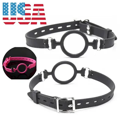 Soft Silicone Open Mouth Ring Gag Breathable O-Ring Oral Gags BDSM Bondage • $9.99