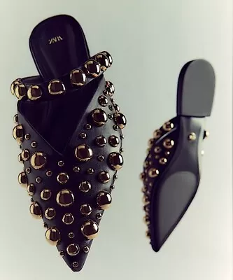 Zara Studded Mules Size 10US 41EU • $57