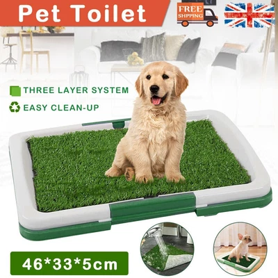 £9.59 • Buy Pet Dog Toilet Mat Indoor Restroom Training Grass Potty Pad Loo Tray Large Puppy