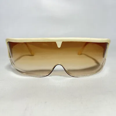 Vintage Brevettato Baruffaldi Wrap Sunglasses White Frames Anti Fog Lens Italy • $239.99