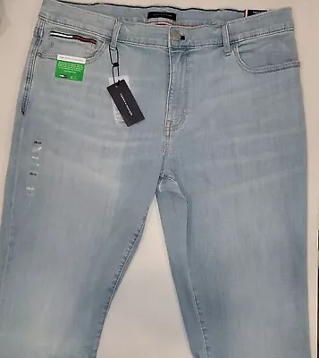 NEW Tommy Hilfiger Stretch Straight Jeans 38x30 Light Wash • $26