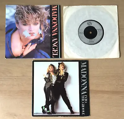 MADONNA - ANGEL (W8881) INTO THE GROOVE (W8934) + HOLIDAY (W9405) UK 7 's VG/EX • £8.95