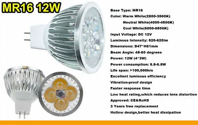 Dimmable LED Spotlight Bulbs E27 GU10 MR16 E14 12W 9W 85-265V Light Lamps XHG026 • $39.63
