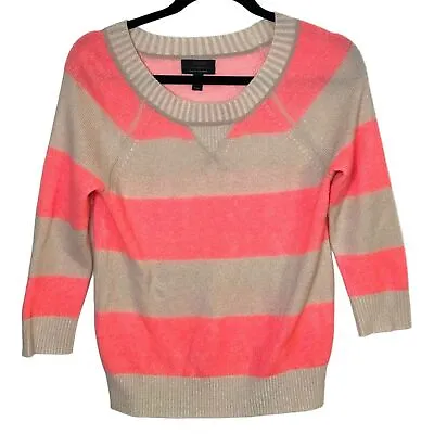 J.Crew 100% Italian Cashmere Striped Elbow Sleeve Sweater XXS • $22