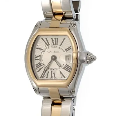 $5292.62 • Buy Cartier Roadster  Date 18k Gold & Steel Unisex Wristwatch #2675