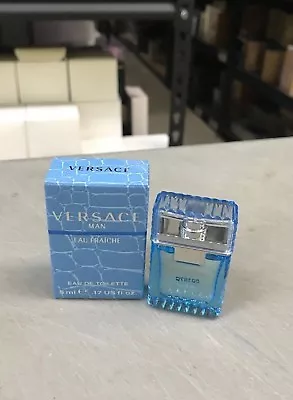 Mini Versace Man Cologne Blue Men Perfume Eau Fraiche EDT 0.17 Oz 5 Ml • $19.99