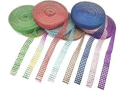 £4.49 • Buy 9 Yards Diamante Effect, Rhinestone Mesh Ribbon Trimming Bridal Craft 3+1 Free