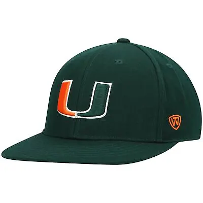 Men's Top Of The World Green Miami Hurricanes Team Color Fitted Hat • $25.49