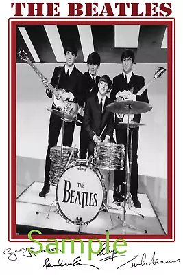 The Beatles Lennon McCartney Starr Harrison Large Signed 12x18 Inch Photograph  • $28.95