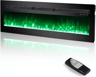 60'' Electric Fireplace Recessed & Wall Mounted 20 Flame Color Remote Control • $299.99