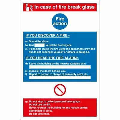 £7.21 • Buy Fire Action Notice Signs