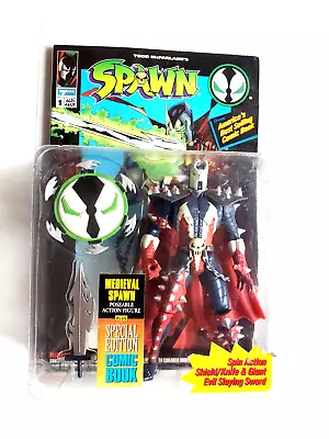 McFarlane’s Medieval Spawn Series 1 Action Figure 1994 W/ Comic Book New • $24.95