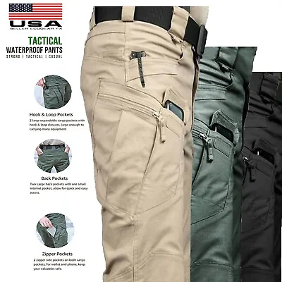 Tactical Mens Cargo Pants Waterproof Work Hiking Combat Outdoor Trousers Pants • $19.94