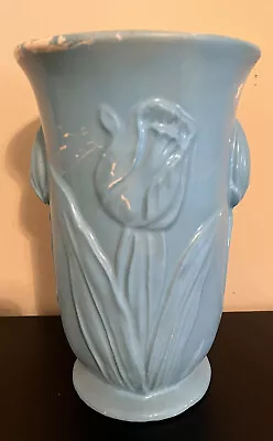 Vintage McCOY USA Art Pottery Matte TULIP Vase Teal - 8.25” • $24.99