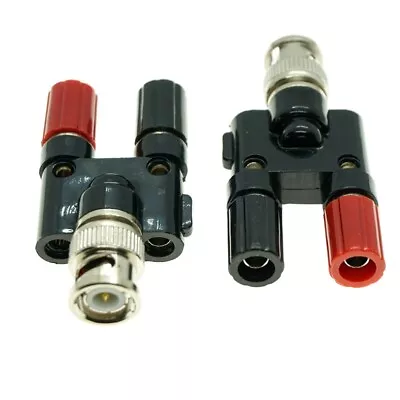 BNC Male To 4MM Twin Dual Binding Posts Banana Plug Jack Female Coaxial Adapter • $3.19